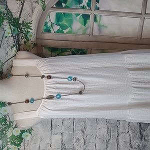 NWT BB DAKOTA STEVE MADDEN WHITE GAUZE MAXI DRESS